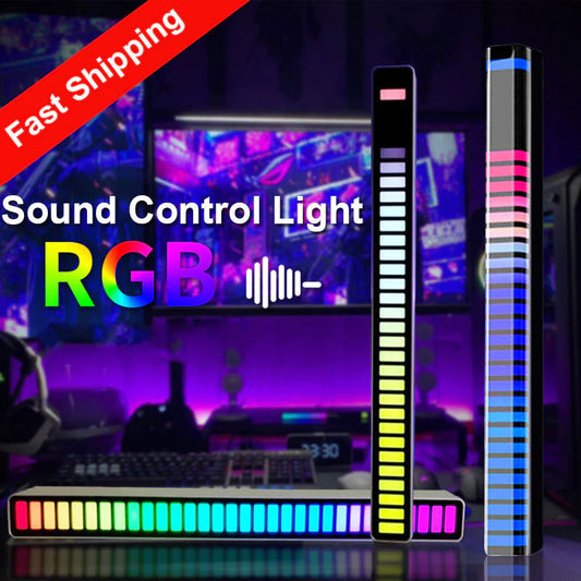 RGB Music Sound Control LED Lights App Control Pickup Light Rhythm Ambient Light for Car Tv Game Computer Desktop Decora Lights