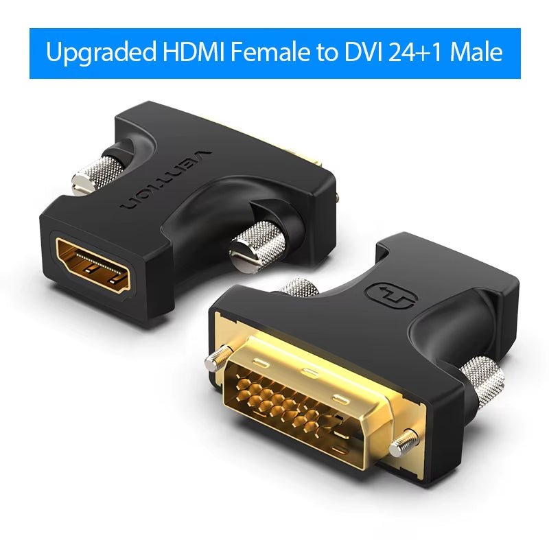 DVI to HDMI Adapter Bi-Directional DVI D 24+1 Male to HDMI Female Cable Connector Converter for Projector HDMI to DVI