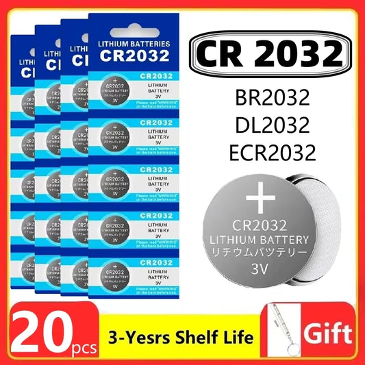 20-60PCS CR2032 CR 2032 Button Battery 3V Lithium Battery for Watch Toy Calculator Car Remote Control Button Coin Cell
