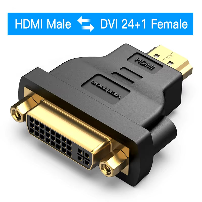 DVI to HDMI Adapter Bi-Directional DVI D 24+1 Male to HDMI Female Cable Connector Converter for Projector HDMI to DVI