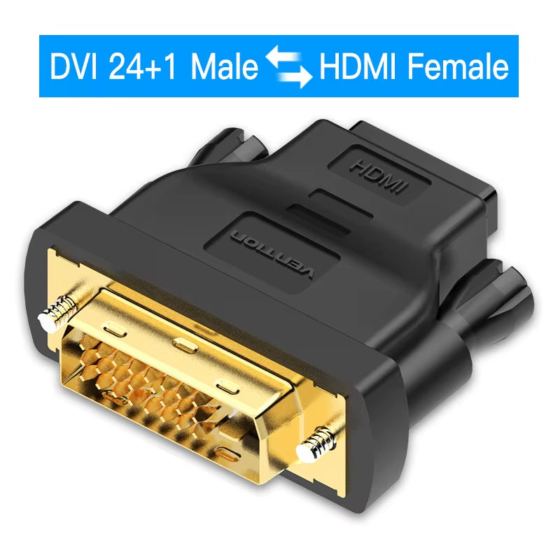 DVI to HDMI Adapter Bi-Directional DVI D 24+1 Male to HDMI Female Cable Connector Converter for Projector HDMI to DVI